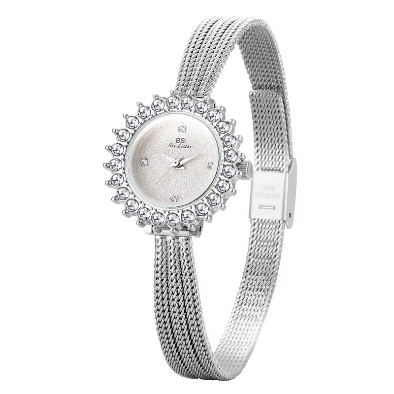 BS 1833 Fashion Women'S Quartz Watch Casual Elegant Diamond Small Dial Women Wristwatch Luxury Ladies Watches Reloj Mujer